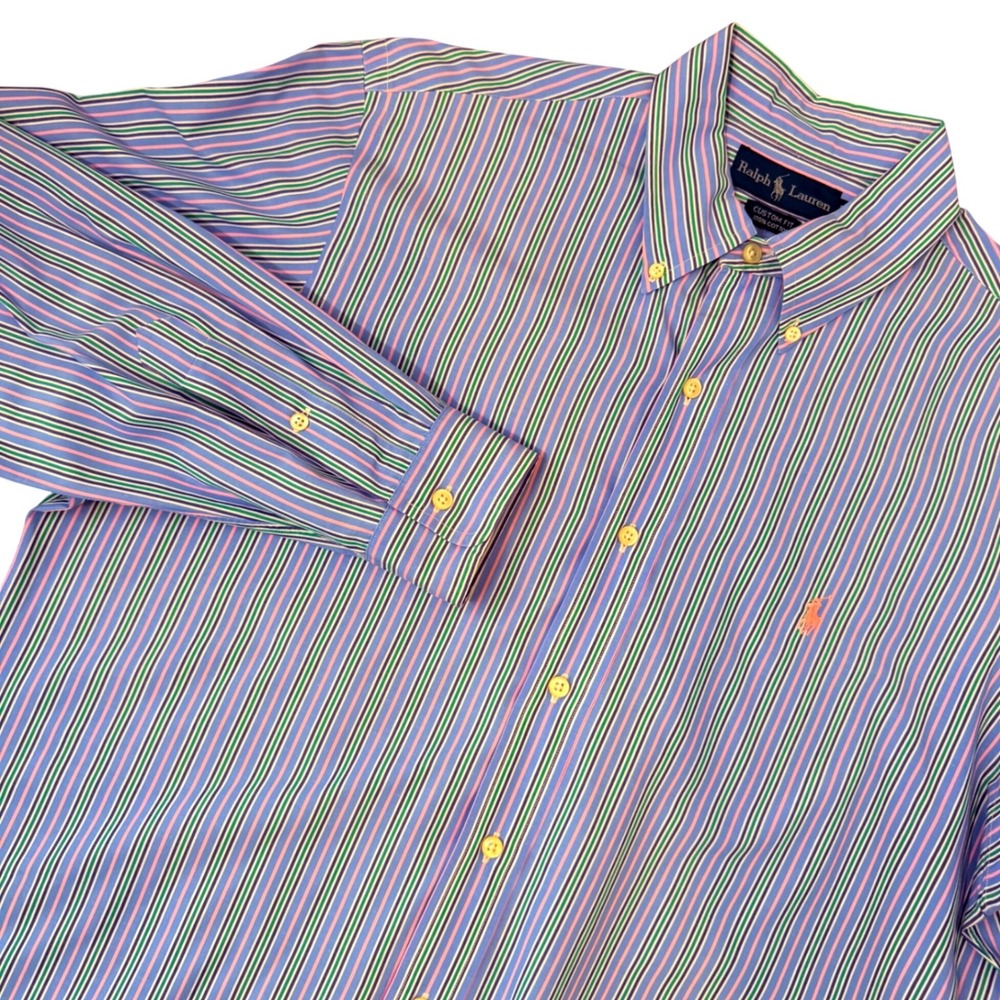 Ralph Lauren 100% Cotton Button‎ Down Collared Shirt 16.5-34/35 Spring Preppy